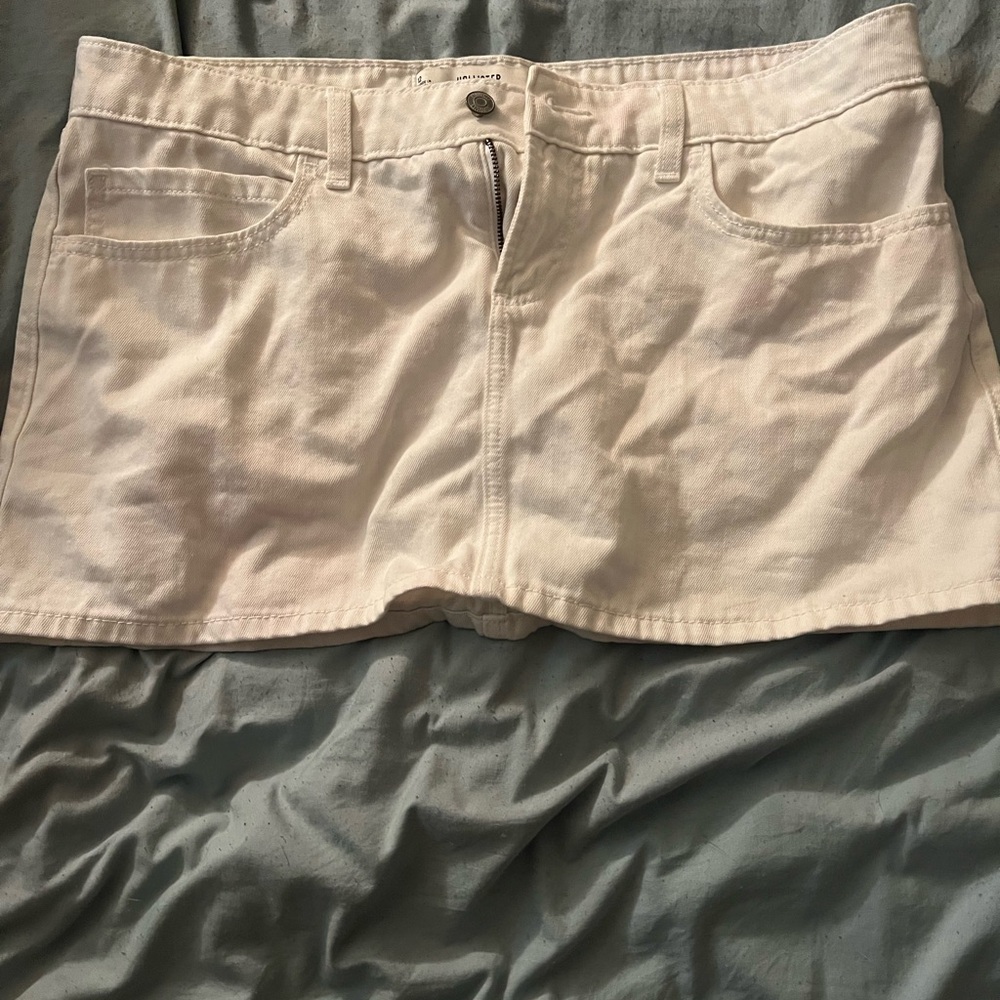 Hollister White Denim Mini Skirt
